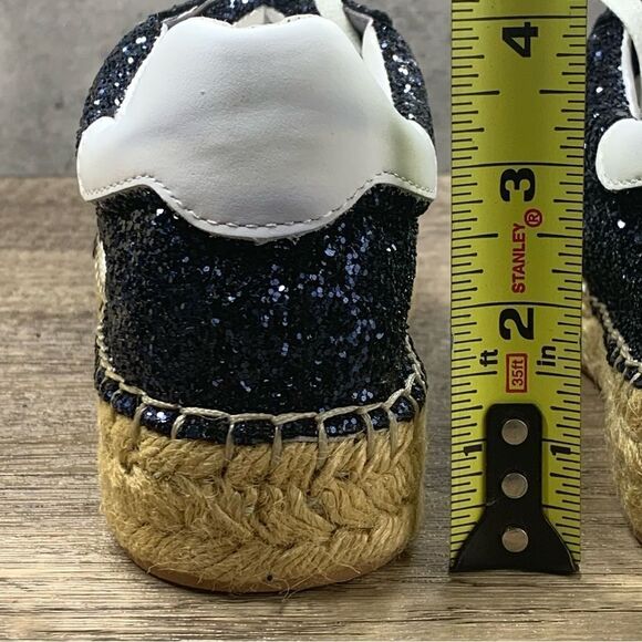 Marc Fisher~”Margo2”~Navy Blue Glitter Lace up Espadrille Sneakers~Size 8M - Picture 5 of 10
